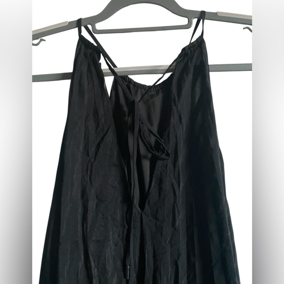 CLUB MONACO Burnout Pleated Maxi Dress Black Size 8 - Picture 8 of 13